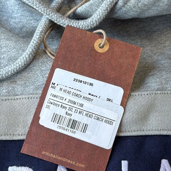 Mitchell & Ness Dallas Cowboys Navy/ Head Coach Pullover Hoodie 3 XL NWT in pkg - Picture 9 of 9